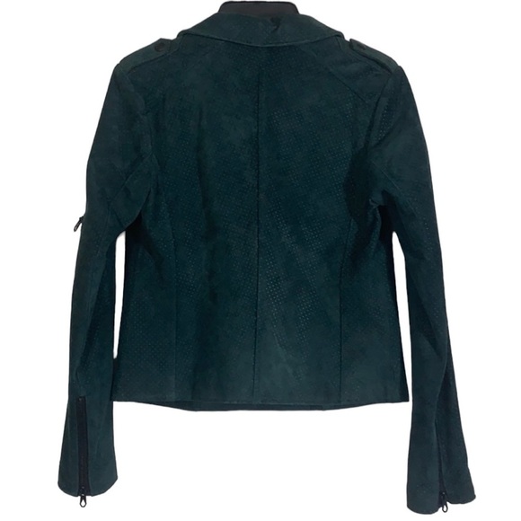 - Volcom Green Stone Row Suede Leather Motorin Jacket - Picture 4 of 10